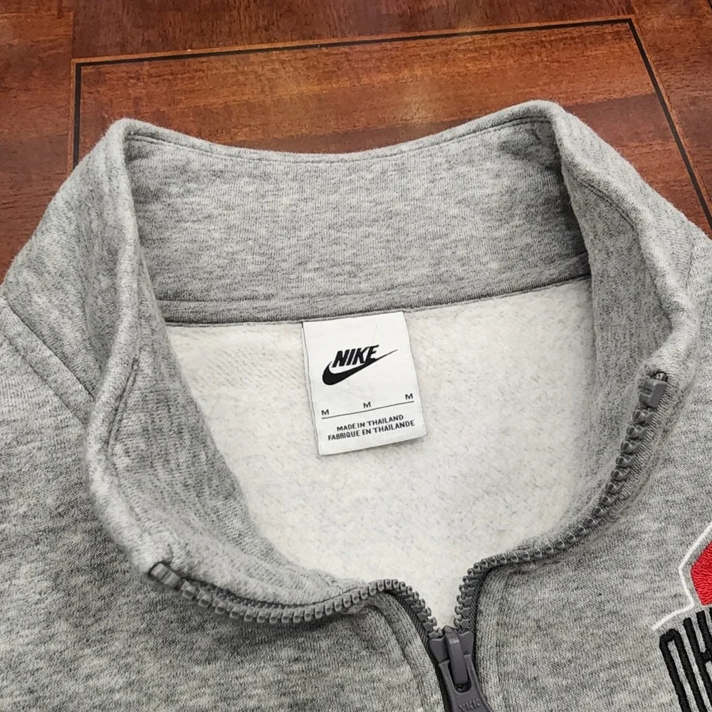 Nike Sweatshirt Mens M Grey Ohio State Buckeyes 1/4 Quarter Zip Pullover NCAA